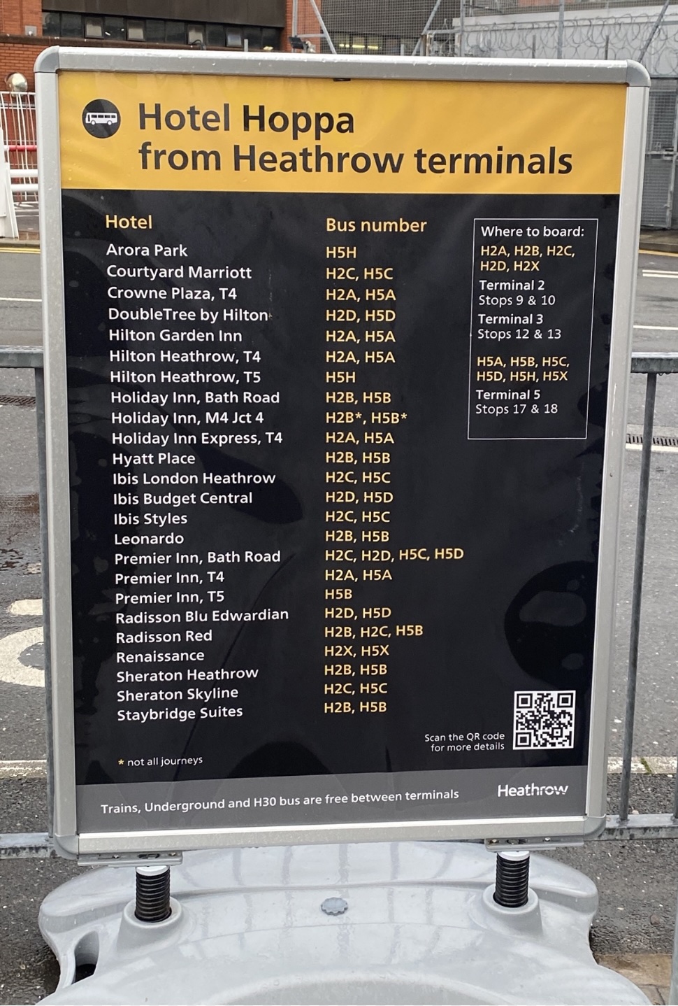 Hotel Hoppa Display Board