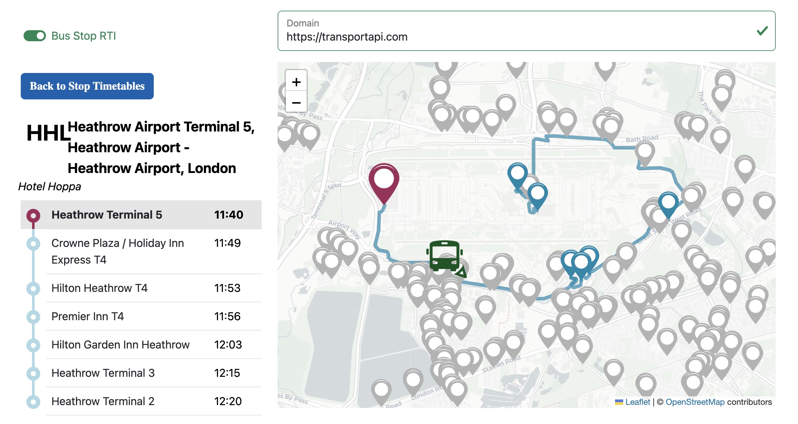 Hotel Hoppa tracking TAPI