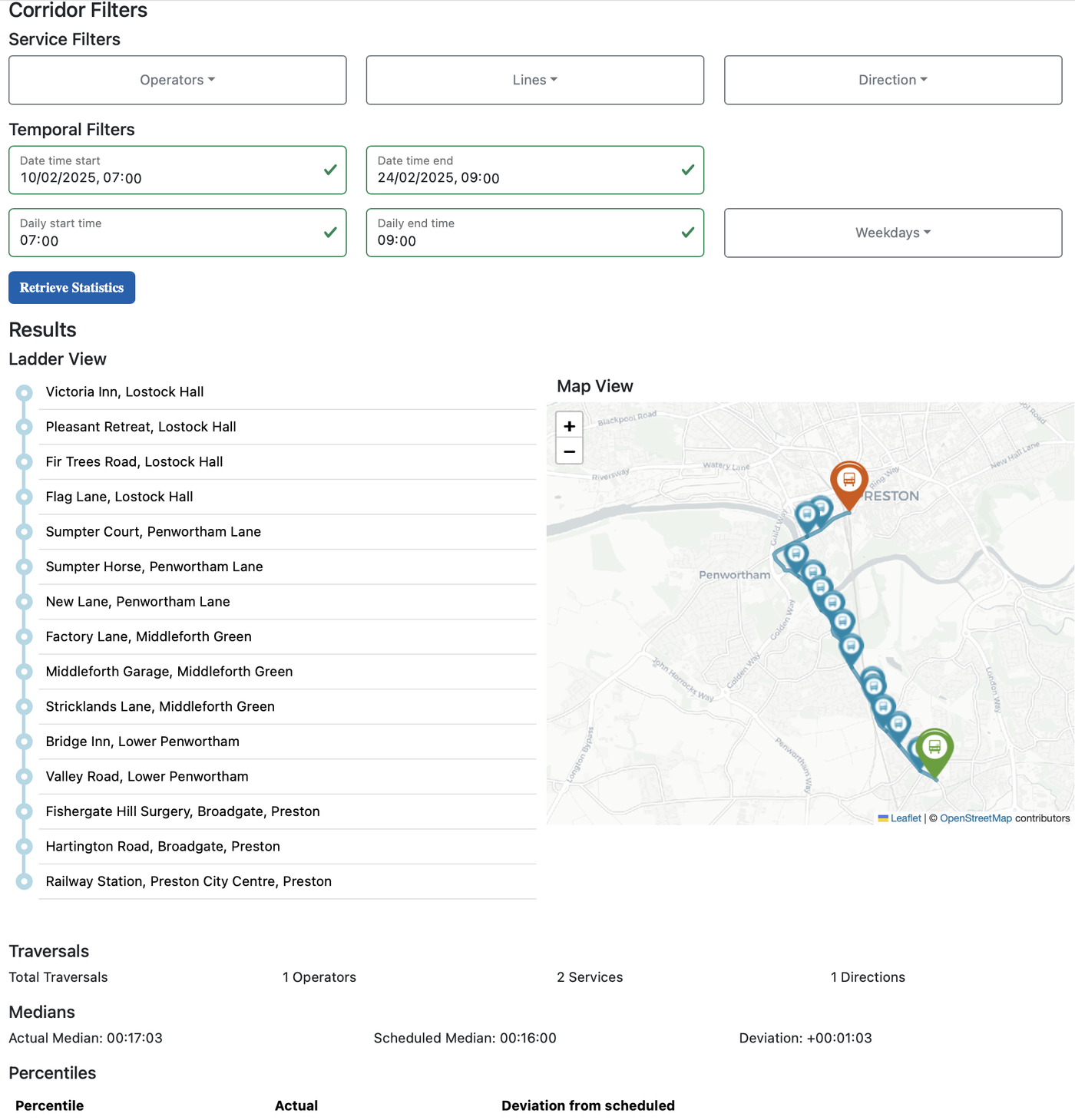 Bus Corridor Performance Explorer