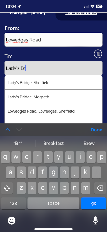 Travel South Yorkshire (TSY) app